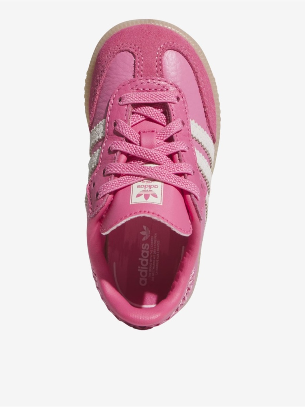 Adidas Kids Pink and White Lace-Up Sneakers